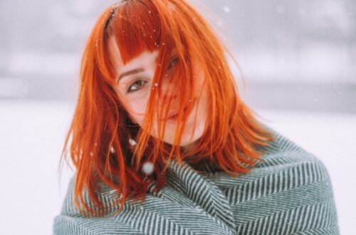 Photo red hair clothes