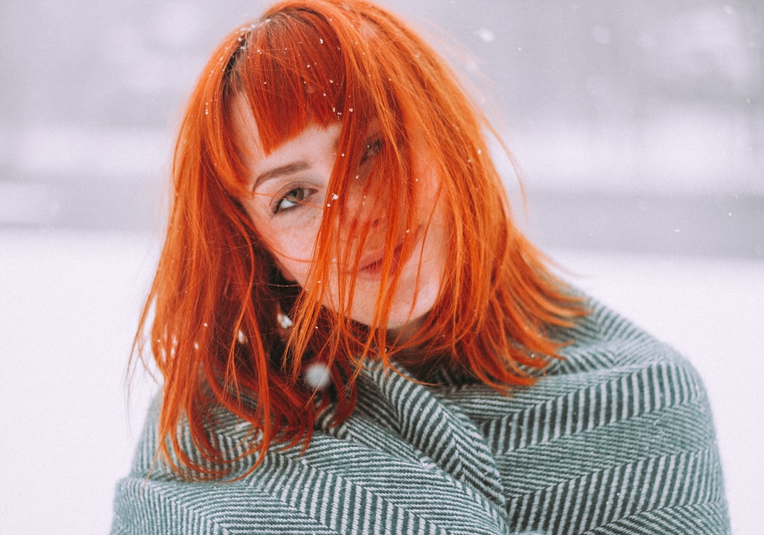 Photo red hair clothes